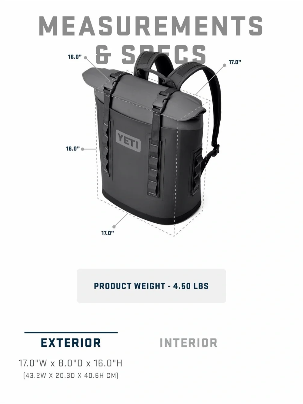 Yeti White Soft Cooler Backpack with Gray Accents M12 - Picture 6 of 6